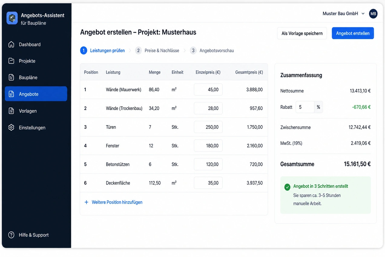 Der Angebots-Assistent für Baupläne — Bild 3