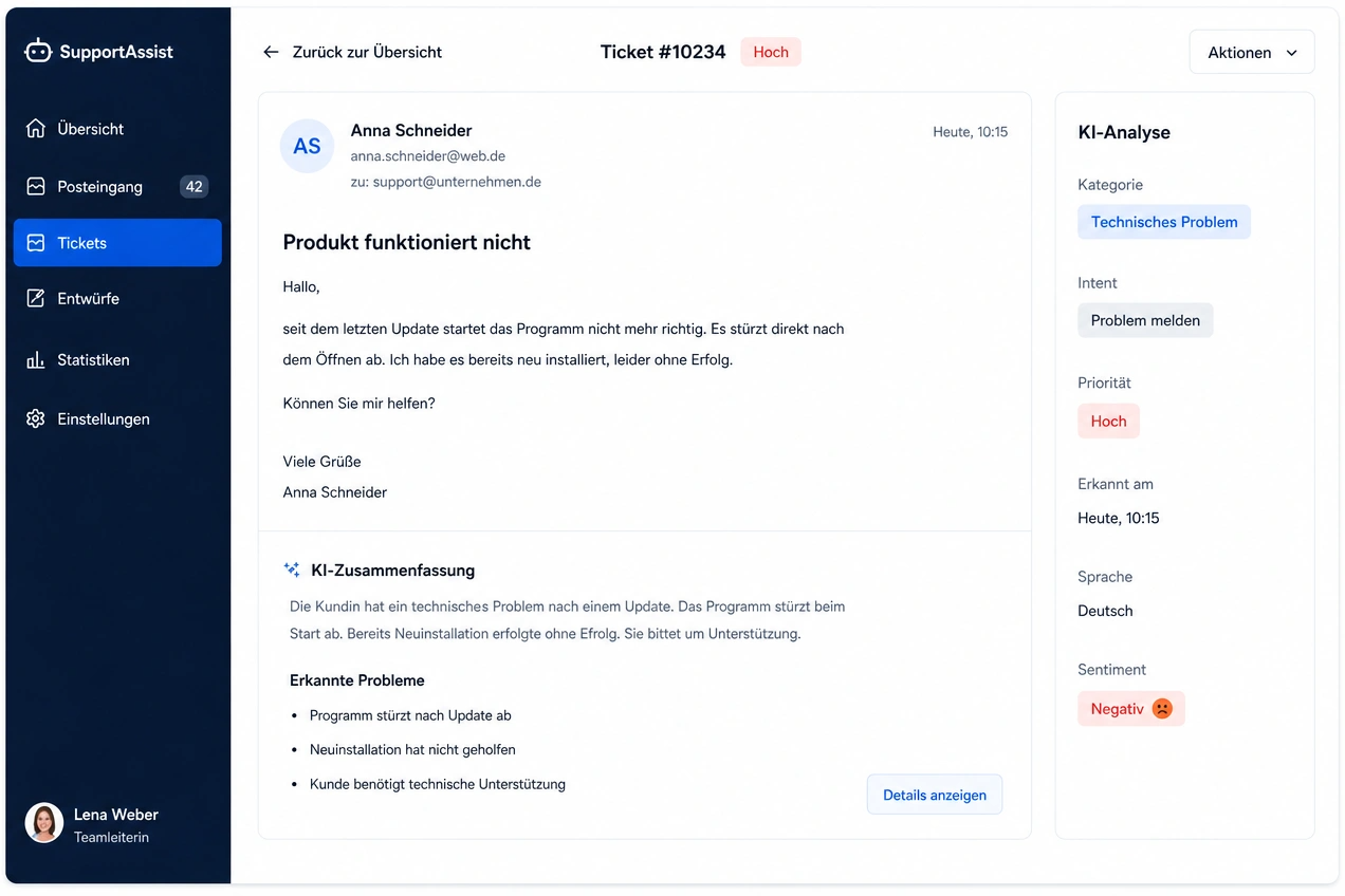 Der E-Mail- und Support-Assistent — Bild 3